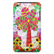 Funky Chevron Mosaic Tree Swirls Sunflowers Summer iPod Case-Mate Cases
