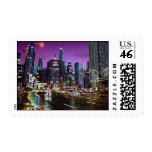 Funky Chicago Skyline Postage Stamp