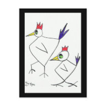 funky chooks Postcard by Kianmaartgallery funky chooks Postcard