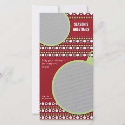 Funky Christmas Dots Photo Greeting Card