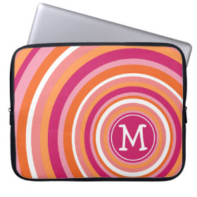 Funky Circle Pattern with Monogram Computer Sleeves