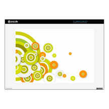 Funky circles on white skin for 15" laptop 