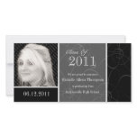 Funky Classic Black Swirls Graduation 2011 Photo C Photo Greeting Card