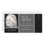 Funky Classic Black Swirls Graduation Photo Card photo cards