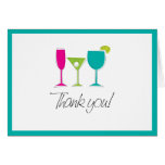 Funky Cocktails Thank You Card