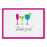 Funky Cocktails Thank You Greeting Card