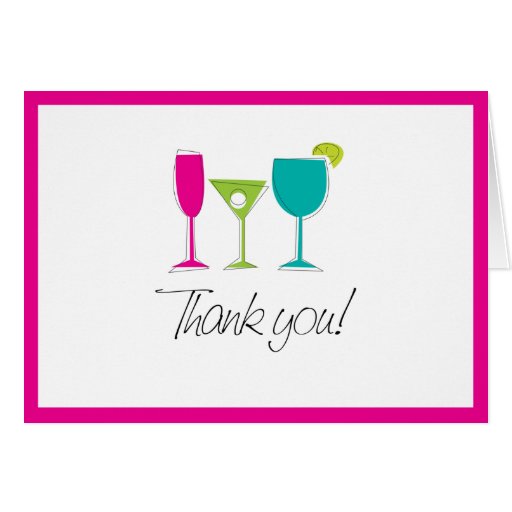 Funky Cocktails Thank You Greeting Card Zazzle