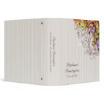 Funky color retro floral swirls graduation binder