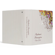 Funky color retro floral swirls graduation binder binder