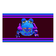 Funky Colorful Frog Blue Purple Funny Gifts Business Card Templates