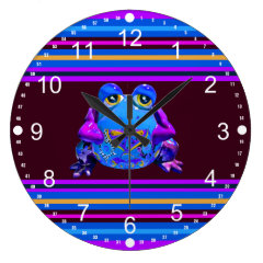 Funky Colorful Frog Blue Purple Funny Gifts Clock
