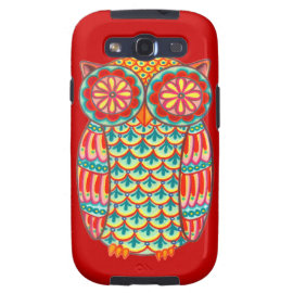 Funky Colorful Owl Samsung Galaxy SIII Cases