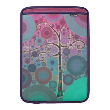 Funky Colorful Scroll Tree Circles Bubbles Pop Art Sleeves For MacBook Air