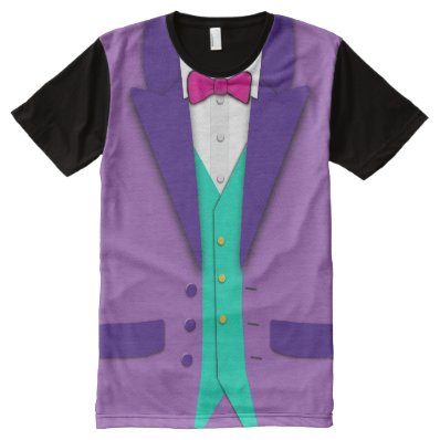 Funky Colors Tuxedo Bowtie and Vest All-Over Print Shirt