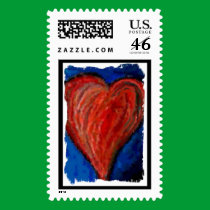 Funky Cool Artsy Heart - Valentines Day stamp stamps