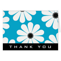 Funky Daisies (Blue) Thank You Card