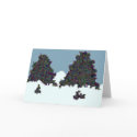 Funky dark tree doodle cards