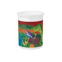 Funky Dinosaur Band Beverage Pitcher