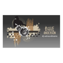 Funky Disc Jockey (DJ) Grunge Business Card