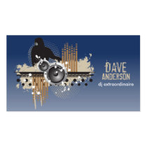 Funky Disc Jockey (DJ) Grunge Business Card