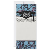 funky doodle circles grad graduation personalized rack card