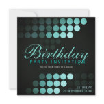 Funky Dots Blues Birthday Party Invitation