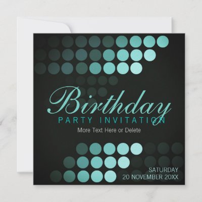 Funky Dots Blues Birthday Party Invitation invitation