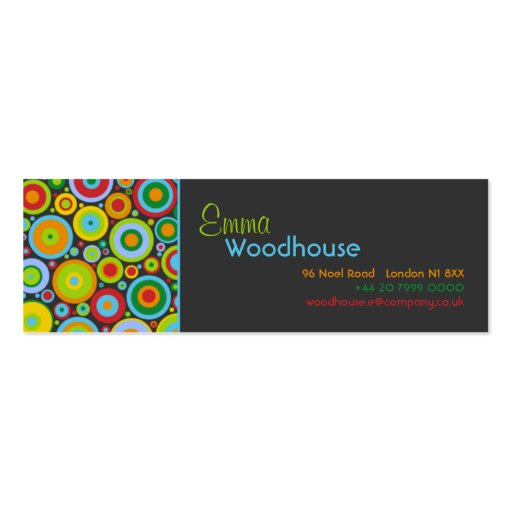 Funky Dots Dark Grey Business Card (front side)