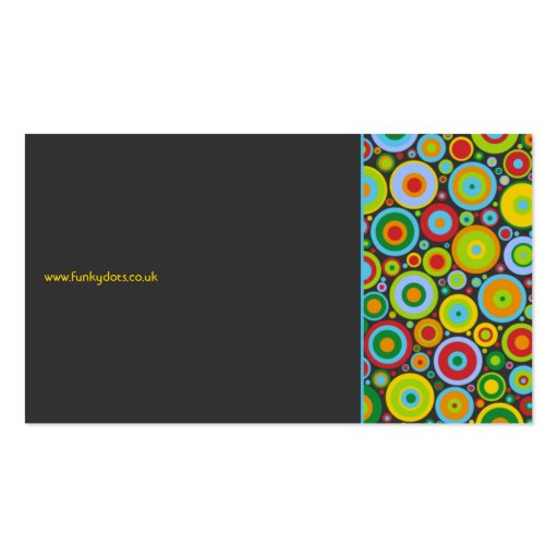 Funky Dots Dark Grey Business Cards (back side)