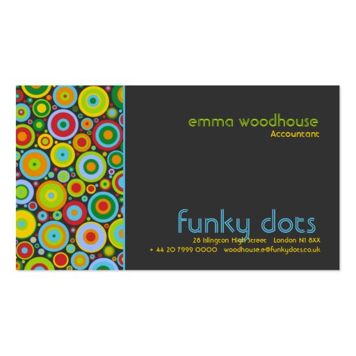 Funky Dots Dark Grey Business Cards