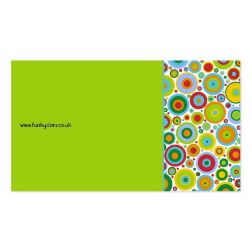 Funky Dots Green Business Card (back side)