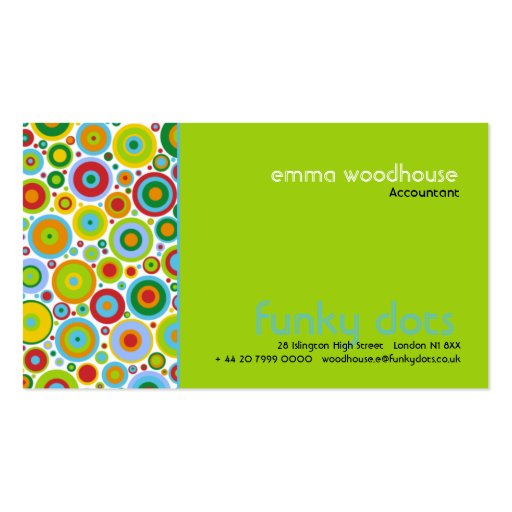 Funky Dots Green Business Card