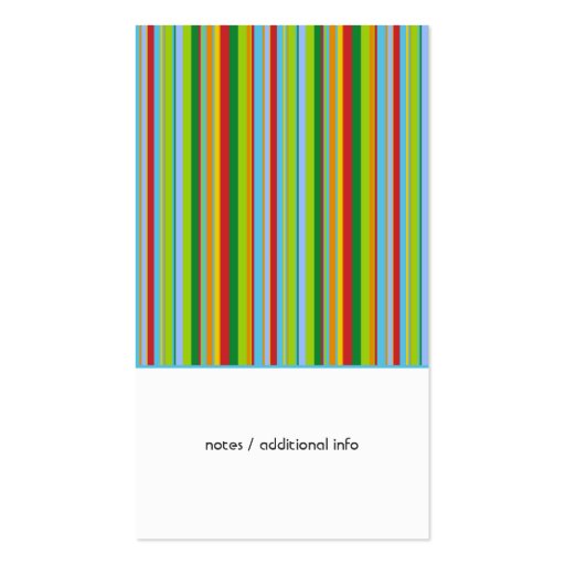 "Funky Dots 'n' Stripes" Mommy Business Card (back side)