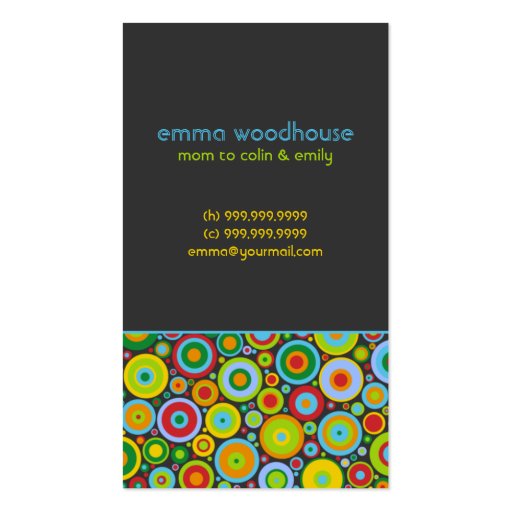 "Funky Dots 'n' Stripes" Mommy Business Card