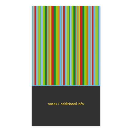 "Funky Dots 'n' Stripes" Mommy Business Card (back side)