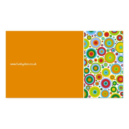 Funky Dots Orange Business Card Template (back side)