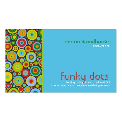 Funky Dots :: Turquoise Business Card