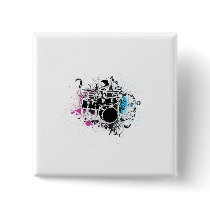 funky drummer vector design buttons