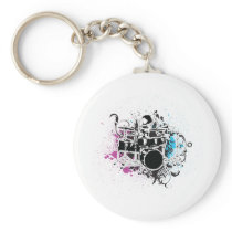 funky drummer vector design keychains