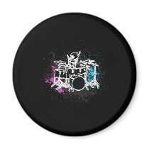 funky drummer vector design fridge magnet