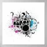funky drummer vector design posters