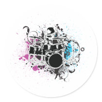 funky drummer vector design sticker