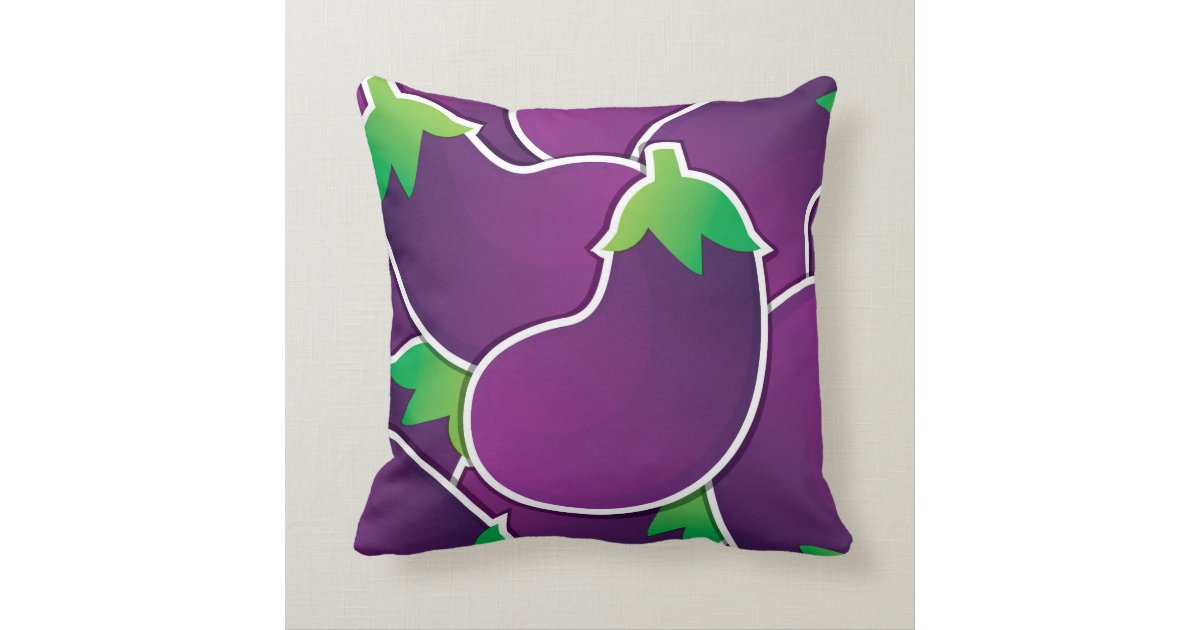 Funky eggplant throw pillow Zazzle