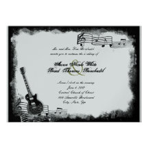 Funky Electric Guitar Music Wedding Invitation