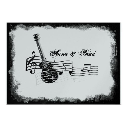 Funky Electric Guitar Music Wedding Invitation