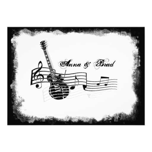 Funky Electric Guitar Music Wedding Invitation