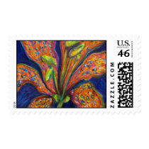 Funky Electric Tiger Lily postage