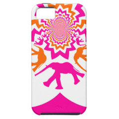 Funky Elephants Kaleidoscope Hot Pink Orange iPhone 5 Case