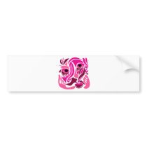 Funky Face Abstract Design Bumper Sticker