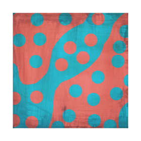 Funky Faded Grunge Red Blue Abstract Dots Gallery Wrapped Canvas